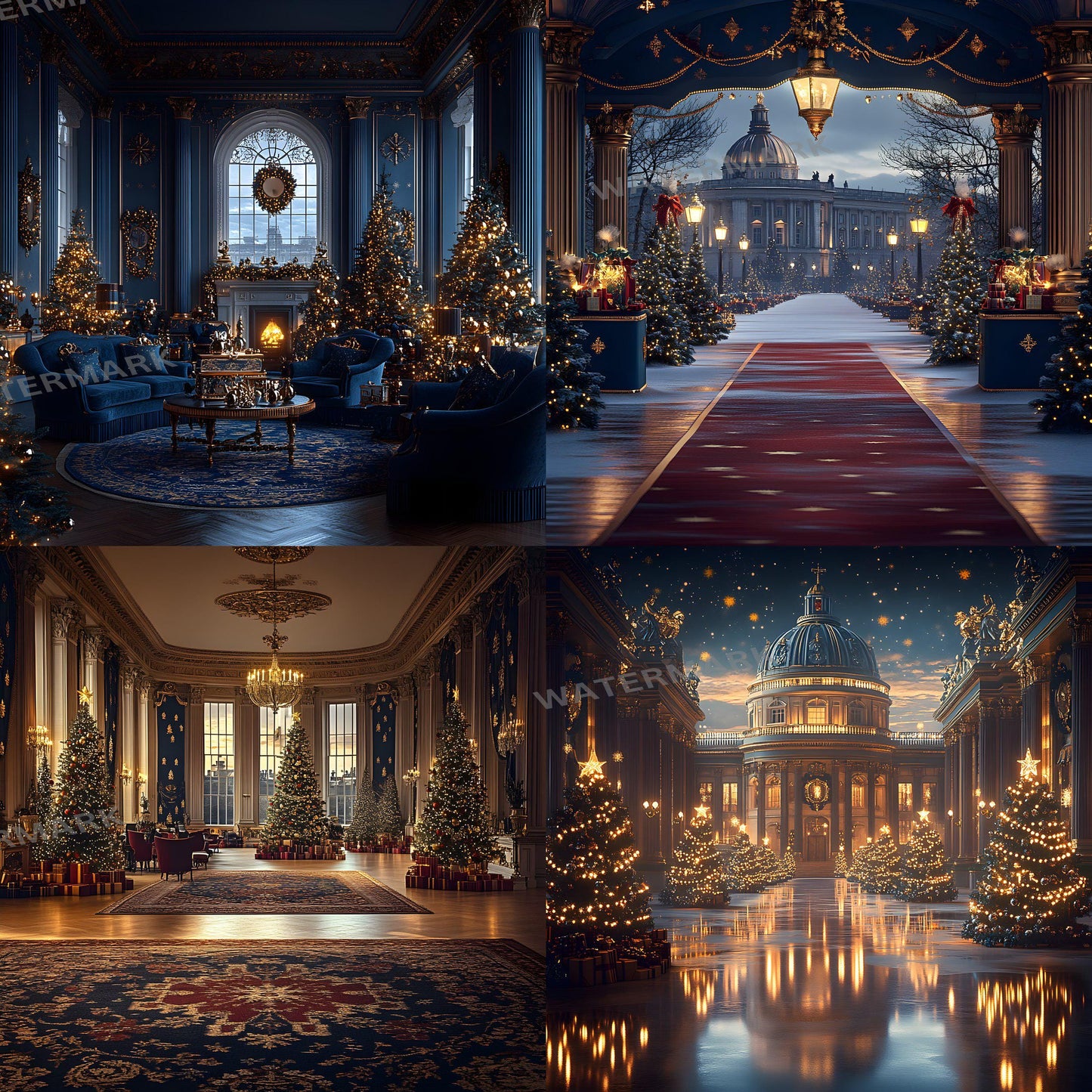Christmas Backdrops | Digital Holiday Backgrounds | Festive Xmas Scenes