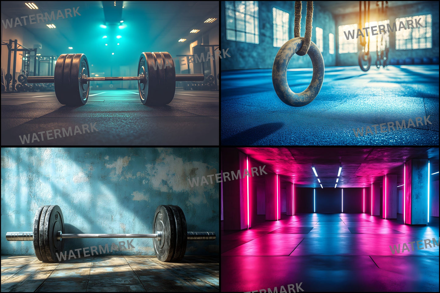 Crossfit Gym Digital Backdrop, Fitness Studio Background, Workout Photography Prop, Exercise Training Photo Overlay, Sporty Scene