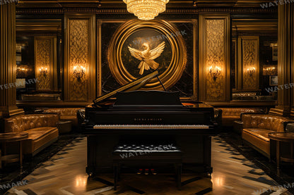 Jazz Lounge Luxe Backdrops | Art Deco Luxury Piano Backgrounds | Elegant Vintage Jazz Club Scene | Bar Interior | Digital Backdrops
