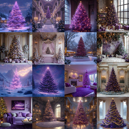 Amethyst Christmas Backdrops | Violet, Purple Christmas Festive Backdrops, Holiday Season Christmas Background