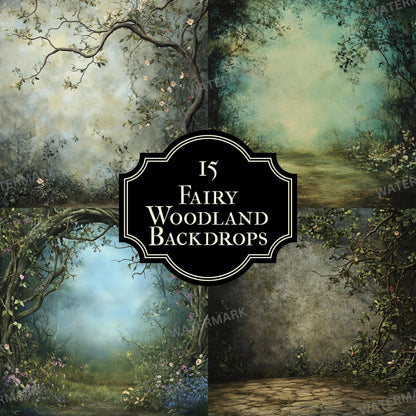 Fairy Woodland Backdrops - Enchanted Forest Digital Backgrounds for Photoshop Composites, Fantasy Scenes, and Creative Photography