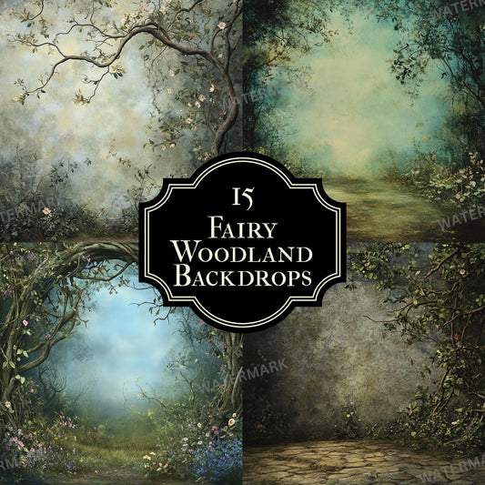 Fairy Woodland Backdrops - Enchanted Forest Digital Backgrounds for Photoshop Composites, Fantasy Scenes, and Creative Photography
