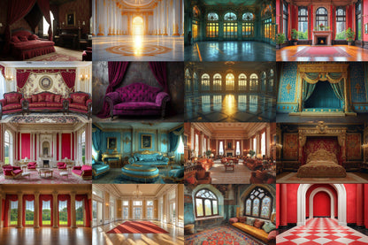 Regal Room Interior Backdrops - Victorian and Royal Designs - Royal Room Backdrops - Luxury Mansion Interior - Real Estate Backgrounds