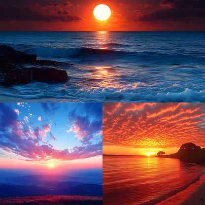 Sunset Photography Backdrop Bundle, Dreamy Sky Digital Backgrounds for Photographers, Golden Hour Photo Overlays, Ratios, High-Res Images