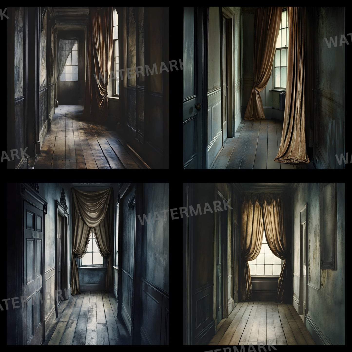 Wuthering Heights Hallway Digital Backdrop, Gothic Background, Square Photography Prop, Moody Portrait, Fairytale Scene, Instant Download