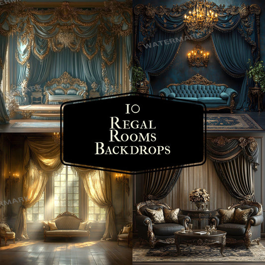 Regal Room Digital Photography Backdrop - Elegant Studio Backdrops For Photographers, Wedding & Senior Backdrops - Digital Background