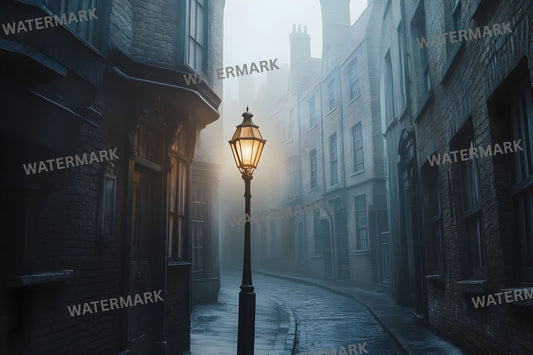 Winding Street Digital Backdrop, Cobblestone Road Background for Photography, European Town Scene Photo Prop, Virtual Studio, Scenic Image