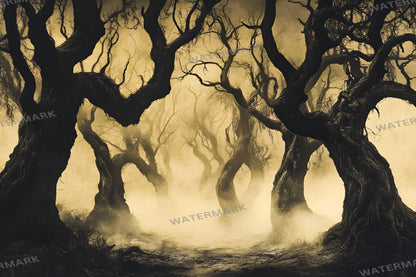 Spooky Forest Digital Photography Backdrops - Dark Woods Photoshop Overlays - Halloween Fantasy Backgrounds - Digital Master Composites