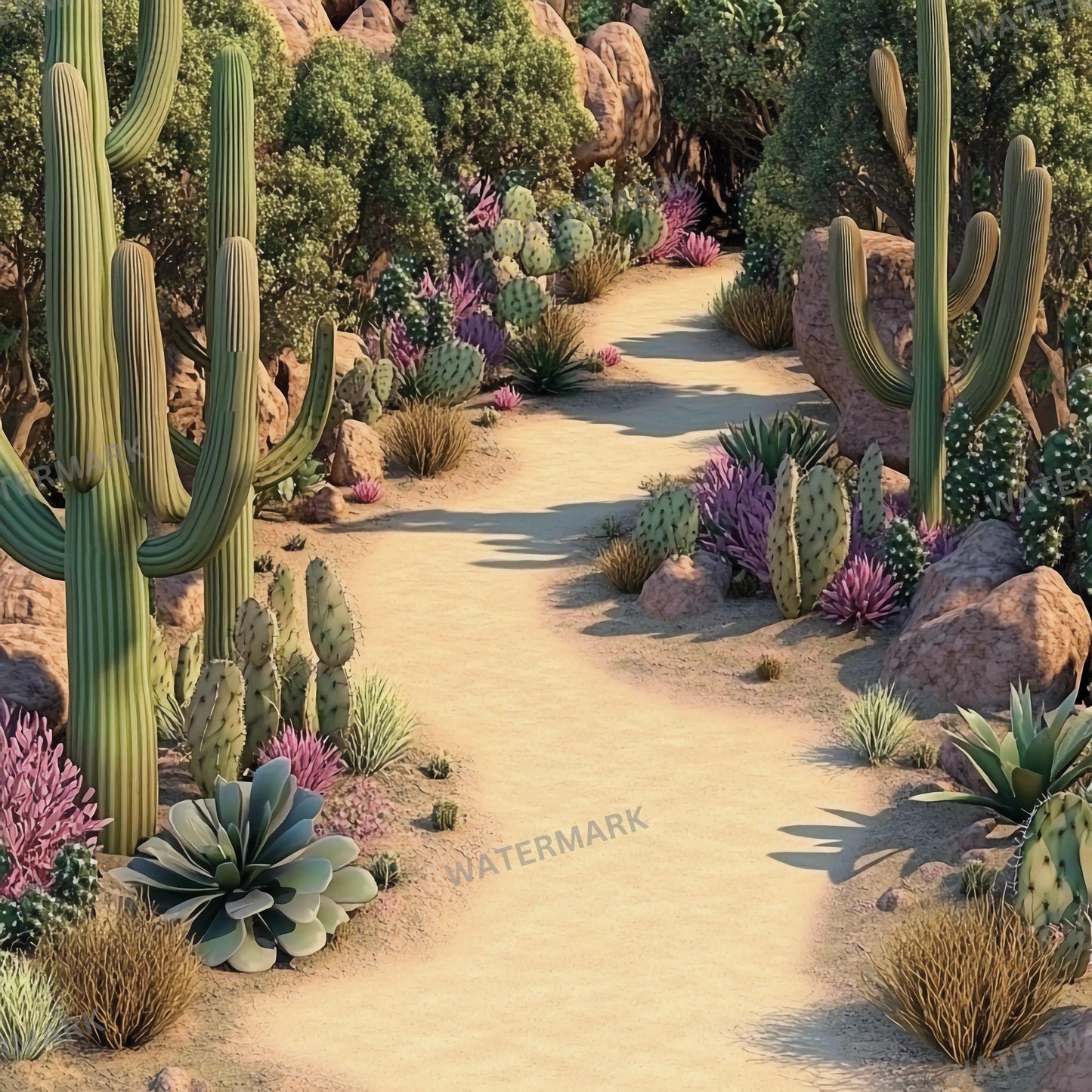 Desert Botanical Backdrops - Photography Backdrops, Portraits, Product Photography - Cactus Gardens, Desert Landscapes, and Botanical Scenes