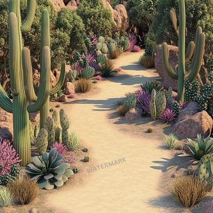 Desert Botanical Backdrops - Photography Backdrops, Portraits, Product Photography - Cactus Gardens, Desert Landscapes, and Botanical Scenes