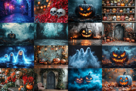 High-Resolution Halloween Ghost Photography Backdrops PNG Digital Backgrounds for Unique Scenes Photoshop Overlay Masterpiece