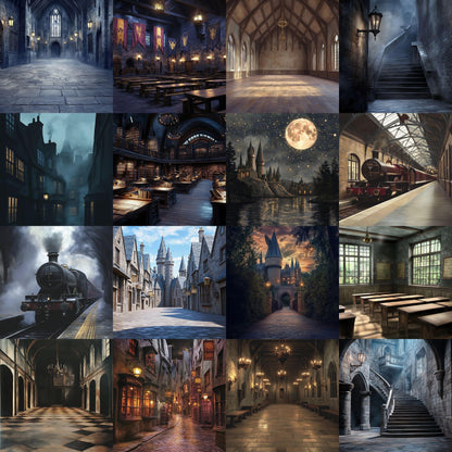Wizarding School Backdrops, Magical Wizard Digital Backgrounds, Witch Backdrops, Witchcraft Background, Magic School of Witchcraft
