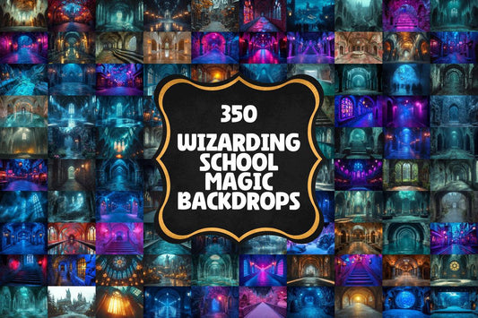 Wizarding School Magic Backdrops - Witchcraft Photography Backdrops - Photoshop - Backgrounds - Overlay - School of Witchcraft Backdrops