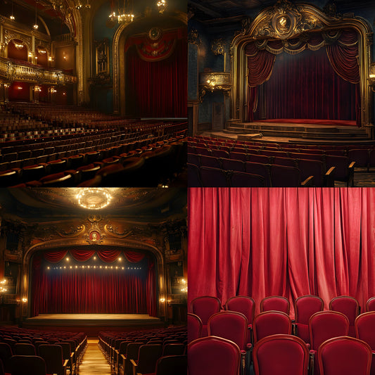 Theater Digital Backdrop, Grand Stage Background for Photography, Vintage Theater Photography Backdrop, Digital Download