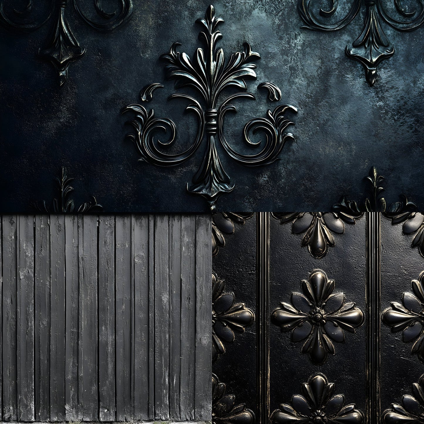 Vintage Black Textured Wall Digital Backdrop, Dark Photography Background for Portrait, Grunge Photo Booth, Moody Fine Art Texture