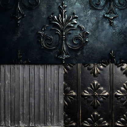 Vintage Black Textured Wall Digital Backdrop, Dark Photography Background for Portrait, Grunge Photo Booth, Moody Fine Art Texture
