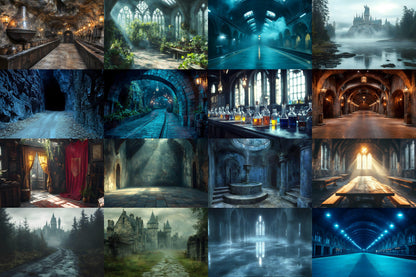 Wizarding School Scene Collection - 9Magical PNG Backdrops for Enchanting Designs - 00x00px Commercial Use Allowed