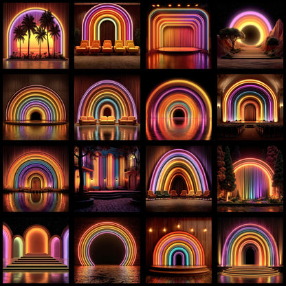 Neon Party Backdrop, Vibrant Stage Background, Digital Download for Events, Photography, and Eye-Catching Designs, Images
