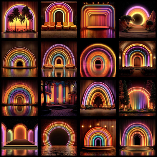 Neon Party Backdrop, Vibrant Stage Background, Digital Download for Events, Photography, and Eye-Catching Designs, Images