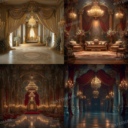 Opulent Regal Backdrops | Digital Backdrops for Portraits, Luxurious Photoshop Overlays, Fine Art Textures, Photo Backgrounds, Regal Room