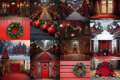 Christmas Backdrop, Digital Backdrop, Santa Christmas Backdrop For Kids Family, Festive Digital Download Christmas Background