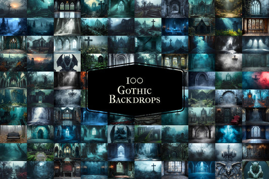 Gothic Backdrops for Photography, Dark Digital Backgrounds, Spooky Halloween Overlays, Gothic Scenes, and Photoshop PNGs