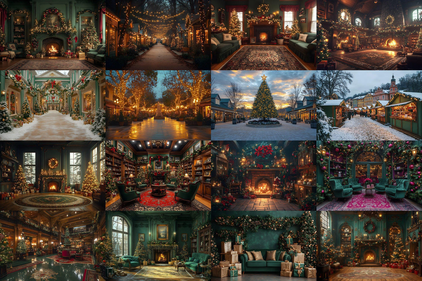 Green Christmas Backdrops, Christmas Background, Christmas Scene, Digital Christmas Wallpapers, Photoshop, Photography Backdrops - 3:2 Ratio
