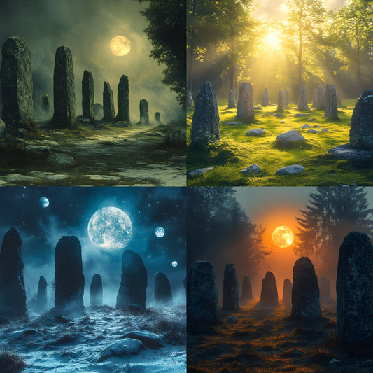 Ancient Stone Circle Digital Backdrop, Mystical Clearing Backgrounds for Photography, Fantasy Photo Overlays, Scenic Portrait Photography