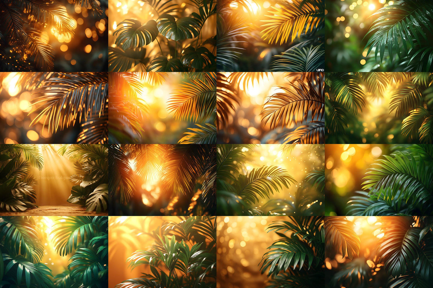 Palm Tree Glow Backdrops | Digital Backgrounds for Photoshop Composites & Cinematic Overlays, Wedding, Maternity Backdrop