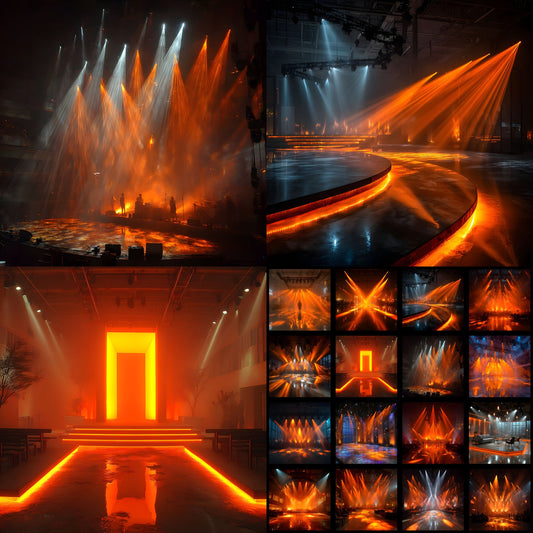 K-Pop Concert Backdrop, Orange Stage Background, Digital Download for Music Videos, Square Photo Booth, Idol Show Set, Vibrant Performance Art