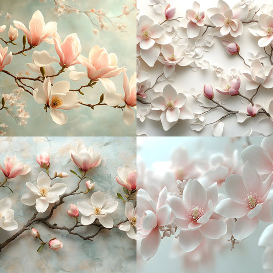 Magnolia Morning Backdrops, Serene Photography Backgrounds, Digital Backdrops, Scenic Photo Background, Floral Photography