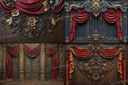 Antique Carved Panels Digital Backdrops - 3High-Resolution PNGs 00x00px for Photography - Commercial Use Allowed