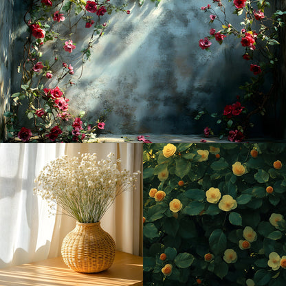 Vintage Sunlit Room Digital Backdrop, Wallpaper Backgrounds, Photography, Dreamy Photo Booth, High-Res Images