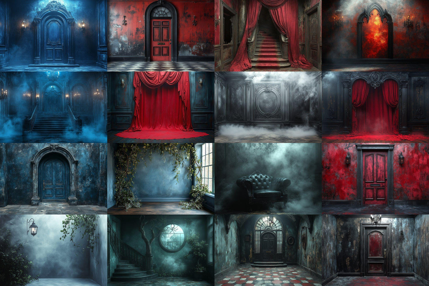 Gothic Digital Backdrops Mega Pack: Dark Fantasy Castle & Eerie Scene Backgrounds, Vampires, Halloween, Gothic - Gothic Backdrops