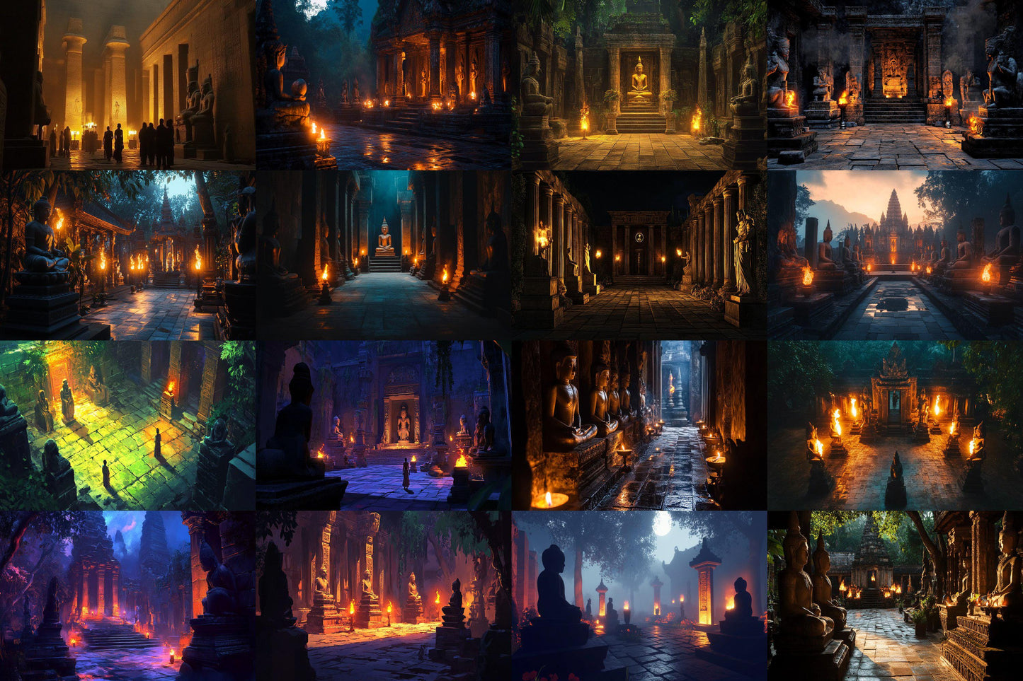 Shadowy Temple Backdrop - Dark Fantasy Background, RPG Streaming Overlay, Haunted Photography Backdrop, Digital Art Decor