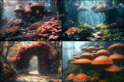 Alice in Wonderland Backdrop, Whimsical Background, Digital Download, Fantasy Photography, Storybook Scene, Portrait Prop, Ratio