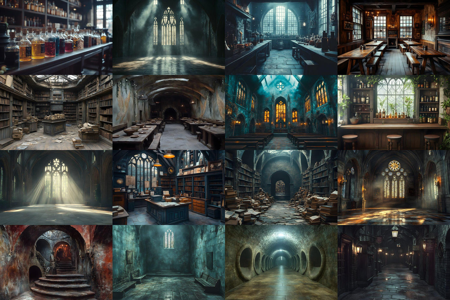 Wizarding School Backdrops - High-Resolution PNGs 00x00px for Magical Commercial Use - Enchanting Fantasy Designs