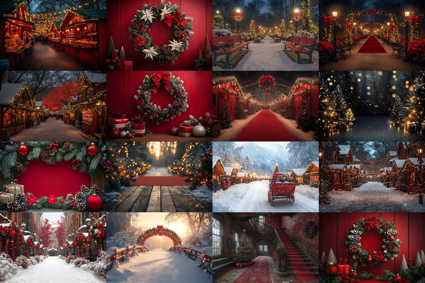 Christmas Backdrop, Digital Backdrop, Santa Christmas Backdrop For Kids Family, Festive Digital Download Christmas Background