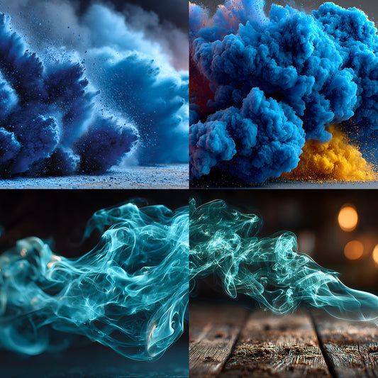 Blue Smoke Photography Backdrop, Abstract Action Background for Portraits, Digital Background, Dramatic Effect, High-Resolution Texture