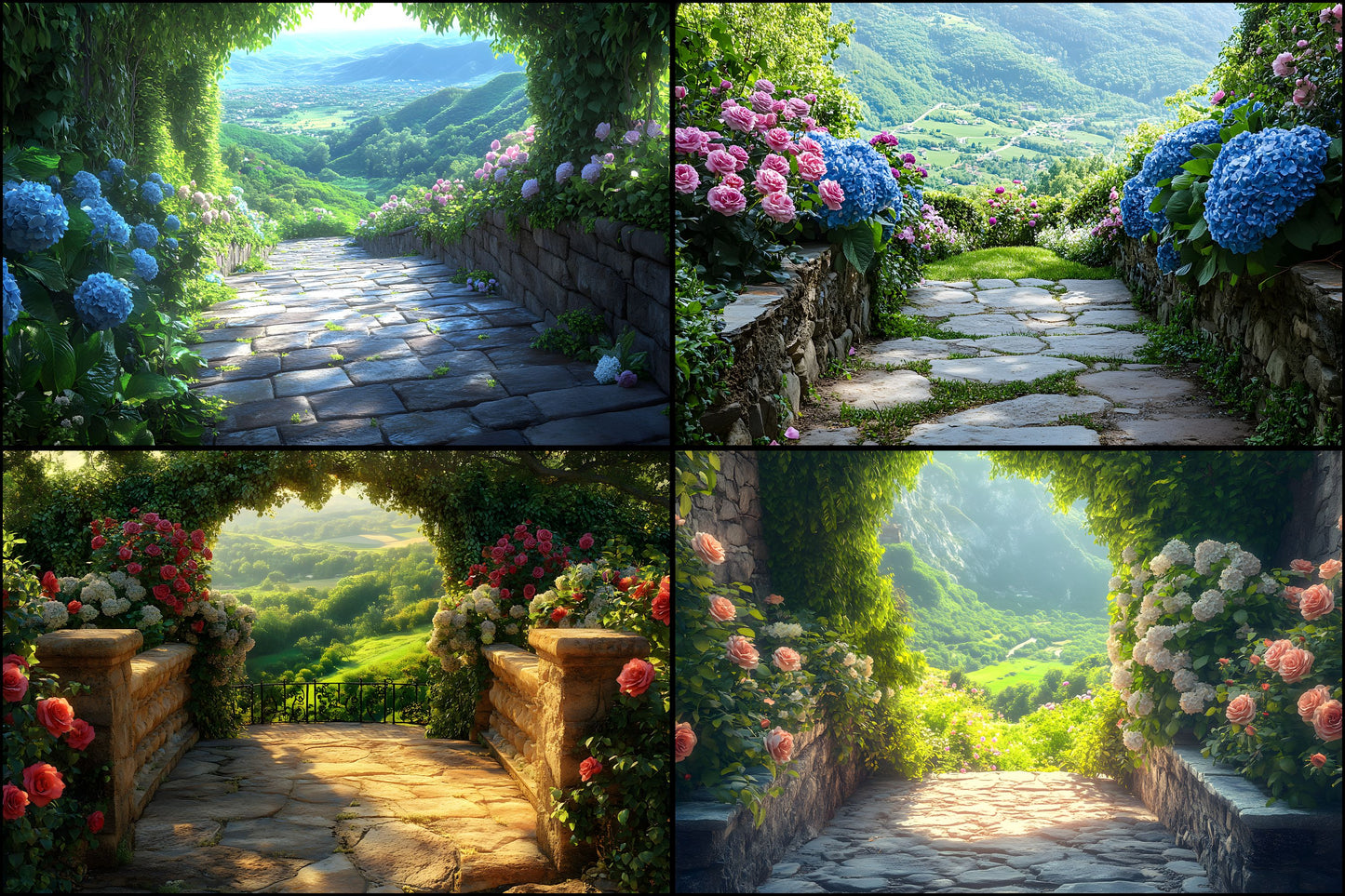 Secret Garden Digital Backdrop, Overlook Background, Fairytale Photography, Photo Booth, Fantasy Scenery, Enchanted Forest, Printable Images