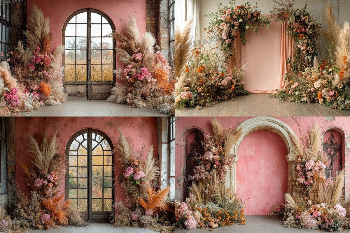 Pink Boho maternity digital backdrop room minimal arches backdrop maternity overlays, pink textures boho digital backdrop wedding studio