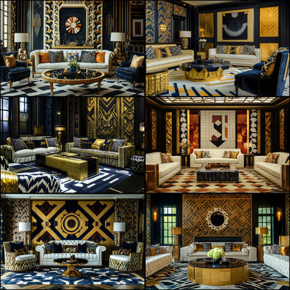 Art Deco Digital Backdrop, Gatsby Background, Printable Photography Background, Elegant Party Photo Booth, Gold Black Flapper Theme, Landscape