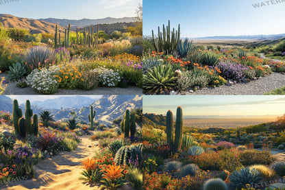 Desert Oasis Botanical Digital Backdrops Props: Lush Flatlay Backdrops, Large Photograph Backdrops, Backdrops - Photography Backgrounds