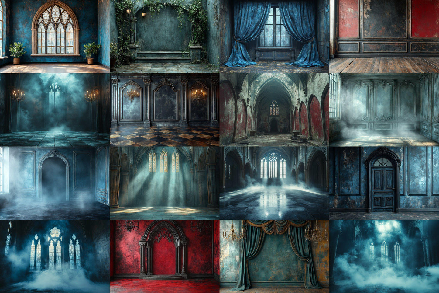 Gothic Digital Backdrops Mega Pack: Dark Fantasy Castle & Eerie Scene Backgrounds, Vampires, Halloween, Gothic - Gothic Backdrops