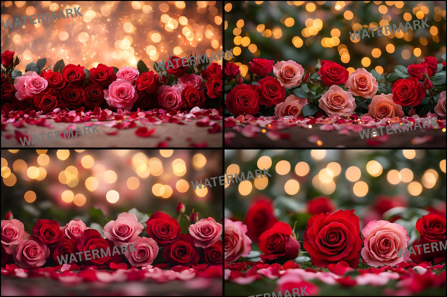 Valentine's Day Backdrop, Rose Garden Background, Digital Photography Prop, Romantic Photo Booth, Floral Portrait, Wedding Scene, Valentine