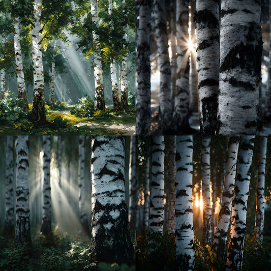 White Birch Forest Digital Backdrop, Grove Photography Background, Fairytale Scene, Photo Prop, Magical Woodland Portrait, SQBD