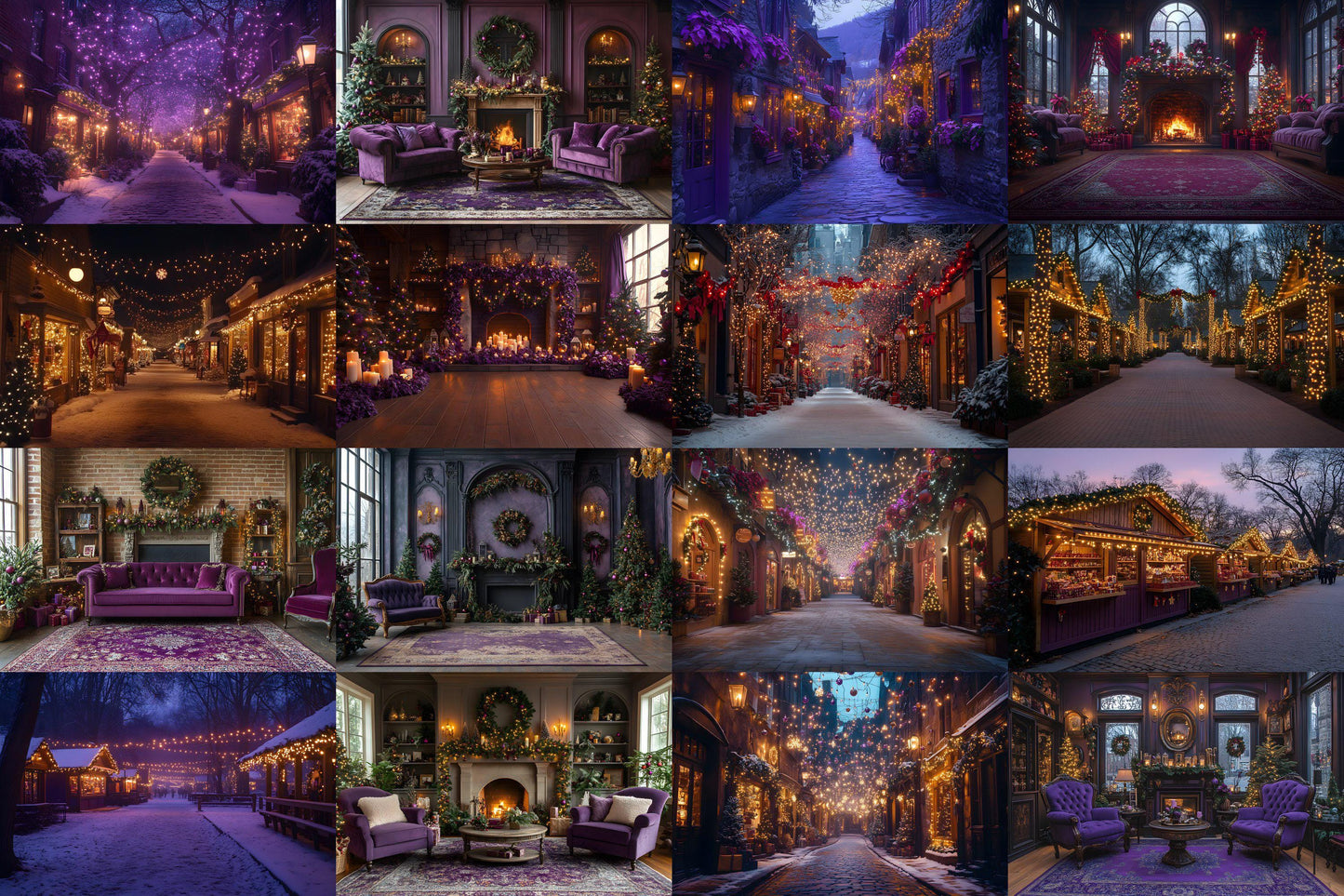 Purple Christmas Backdrops, Christmas Background, Digital Christmas Wallpapers, Photoshop, Photography Backdrops - 3:2 Ratio