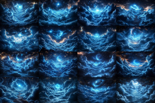 Starry Night Sky Backdrop: 5PNGs for Celestial Galaxy Photography, Cosmic Space Universe Scenes, Twinkling Star Digital Backdrops.
