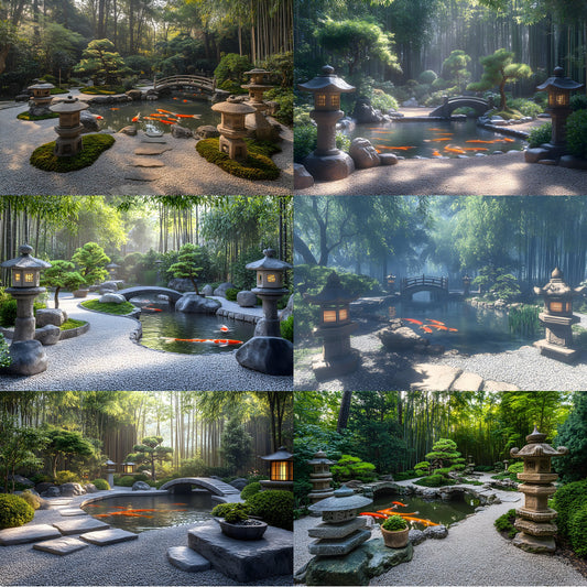 Zen Garden Digital Backdrop Japanese Botanical Background Photography Photo Overlays Serene Asian Scenery Printable Wall Art
