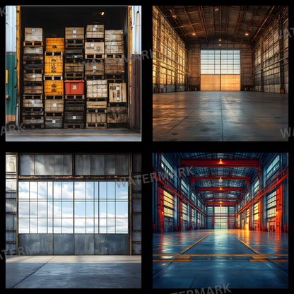 Warehouse Sports Digital Backdrop, Industrial Sports Background, Photography Prop, Sports Team Photo, Urban Sports Digital Download